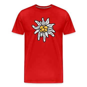 Edelweiss - Männer Premium Bio T-Shirt - Rot - Vorne - Damien (186cm)