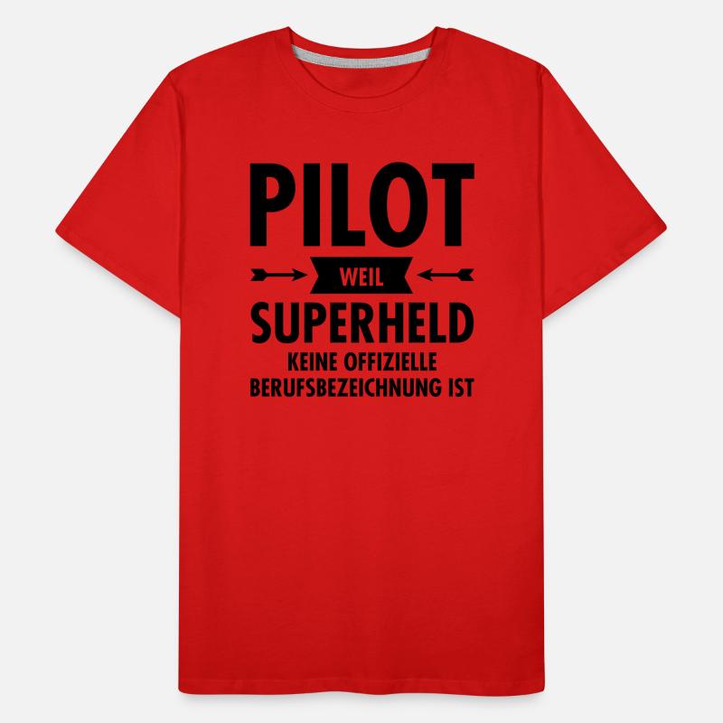Pilot - Superheld Männer Premium Bio T-Shirt