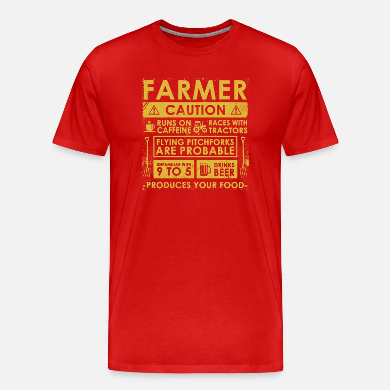 Bauer: Achtung! - Männer Premium Bio T-Shirt - Rot