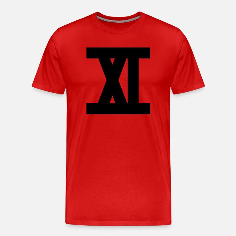 zahl 9 roemisch - Männer Premium Bio T-Shirt - Rot