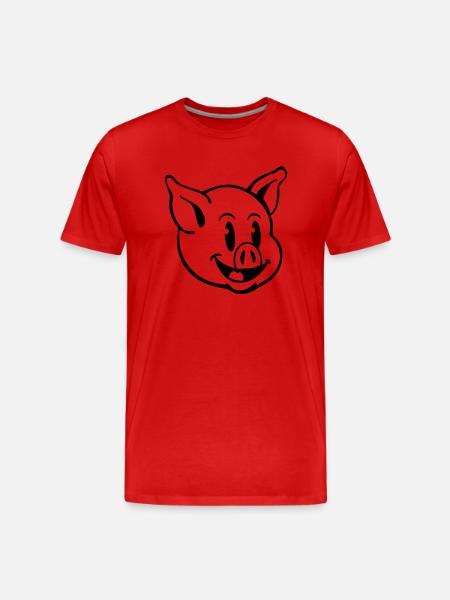 pig_comic_t1 - Men's Premium Organic T-Shirt - red