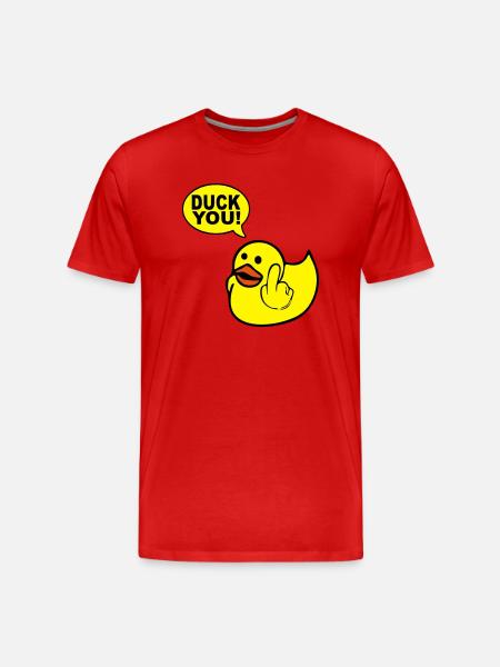 duck you - Männer Premium Bio T-Shirt - Rot