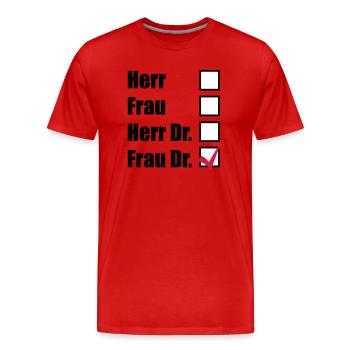 Docteur - T-shirt bio Premium Homme - rouge - Devant - Damien (186cm)