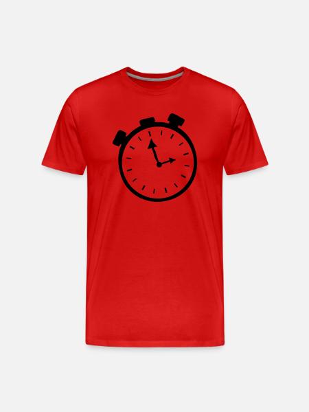 uhr - Männer Premium Bio T-Shirt - Rot