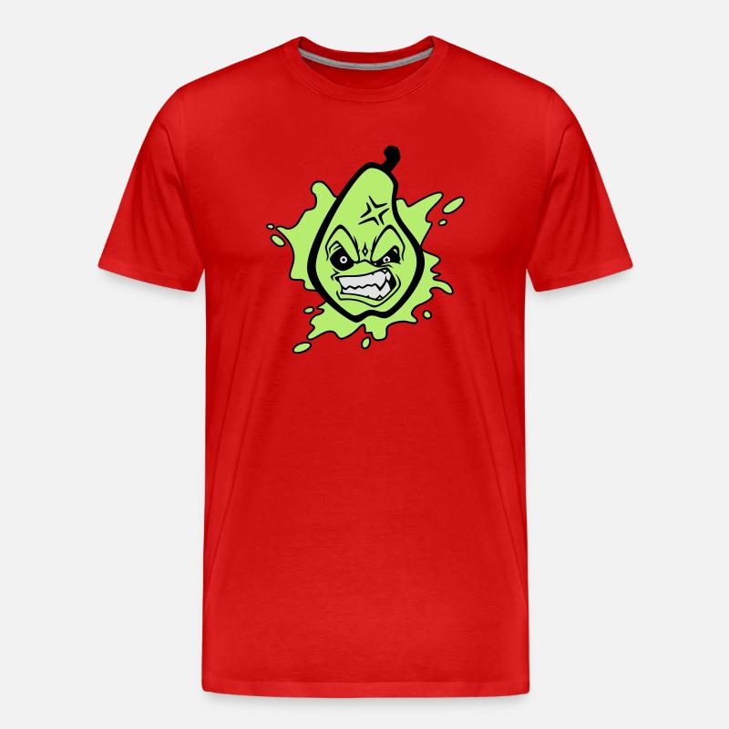 Angry pear - Männer Premium Bio T-Shirt - Rot