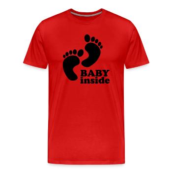 baby inside - Männer Premium Bio T-Shirt - Rot - Vorne - Damien (186cm)