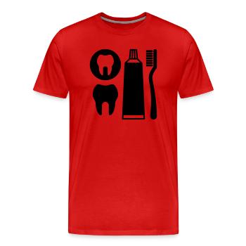 Zahnpflege - Männer Premium Bio T-Shirt - Rot - Vorne - Damien (186cm)