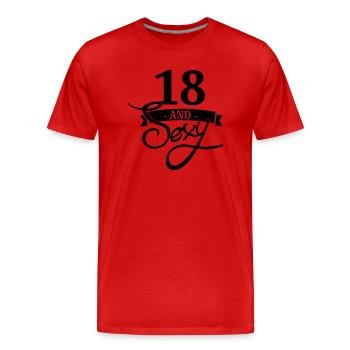 18 and sexy - Männer Premium Bio T-Shirt - Rot - Vorne - Damien (186cm)