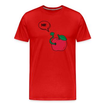 wurm_hi_02 - Männer Premium Bio T-Shirt - Rot - Vorne - Damien (186cm)