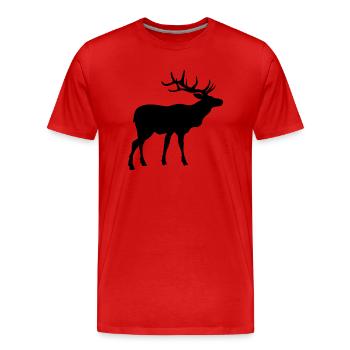 Silhouette de cerf pour les chasseurs - T-shirt bio Premium Homme - rouge - Devant - Damien (186cm)