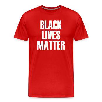 Black Lives Matter - T-shirt bio Premium Homme - rouge - Devant - Damien (186cm)
