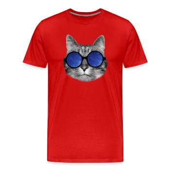 Galaxy cat - Männer Premium Bio T-Shirt - Rot - Vorne - Damien (186cm)
