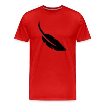 Symbole de plume - T-shirt bio Premium Homme - rouge - Devant - Damien (186cm)