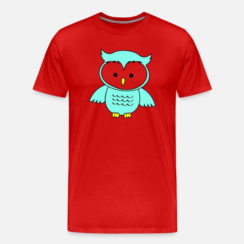 Eule - Männer Premium Bio T-Shirt - Rot