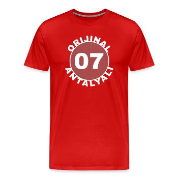 Antalya - Men's Premium Organic T-Shirt - red - Front - Damien (186cm)