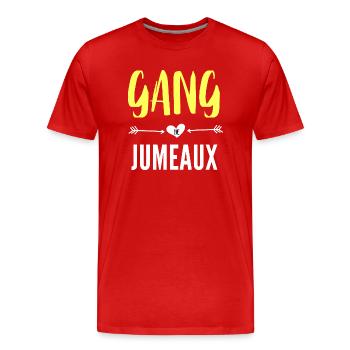 gang de jumeaux - T-shirt bio Premium Homme - rouge - Devant - Damien (186cm)