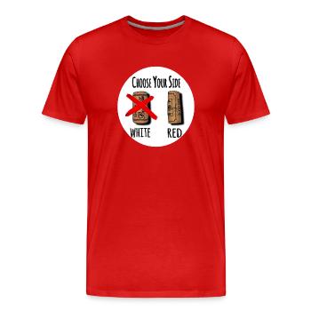 Le choix entre deux bouchons - T-shirt bio Premium Homme - rouge - Devant - Damien (186cm)