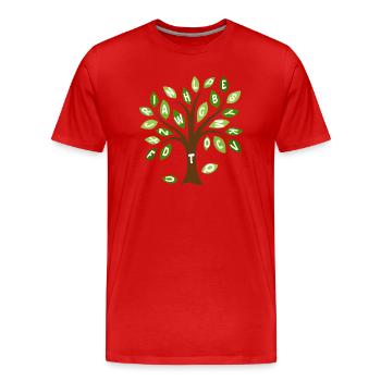 Alphabet-Blattbaum - Männer Premium Bio T-Shirt - Rot - Vorne - Damien (186cm)