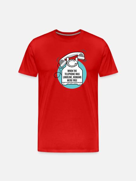 Without phone, humans are free - Men's Premium Organic T-Shirt - red