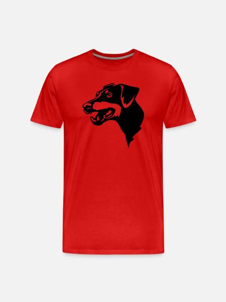 Manchester Terrier Head - Men's Premium Organic T-Shirt - red