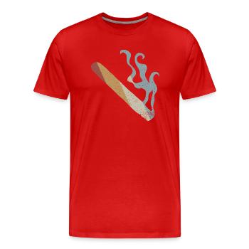 Cigare Retro Style Vintage - T-shirt bio Premium Homme - rouge - Devant - Damien (186cm)