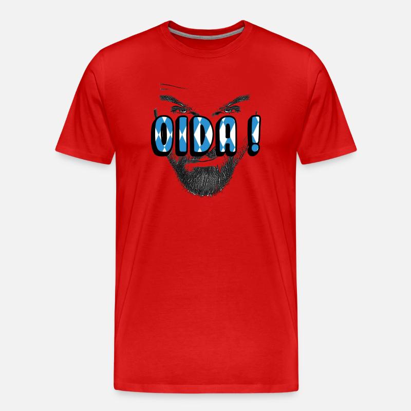 Oida bayrisch dialekt - Männer Premium Bio T-Shirt - Rot