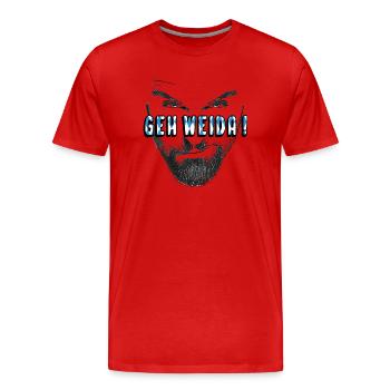 geh weida bayrisch dialekt - Männer Premium Bio T-Shirt - Rot - Vorne - Damien (186cm)