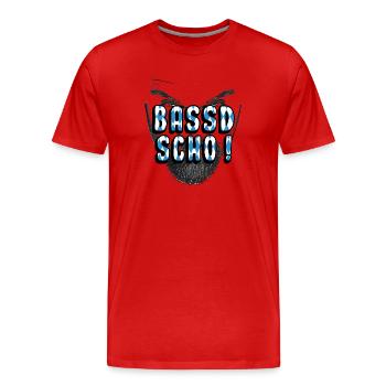 bassd scho bayrisch dialekt - Männer Premium Bio T-Shirt - Rot - Vorne - Damien (186cm)