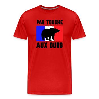 Protection des Ours - T-shirt bio Premium Homme - rouge - Devant - Damien (186cm)