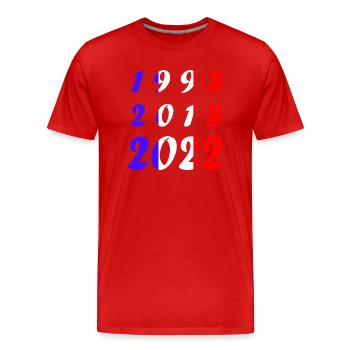 Équipe de France - T-shirt bio Premium Homme - rouge - Devant - Damien (186cm)