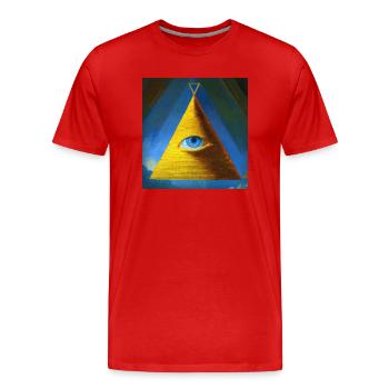 All Seeing Eye - Men's Premium Organic T-Shirt - red - Front - Damien (186cm)