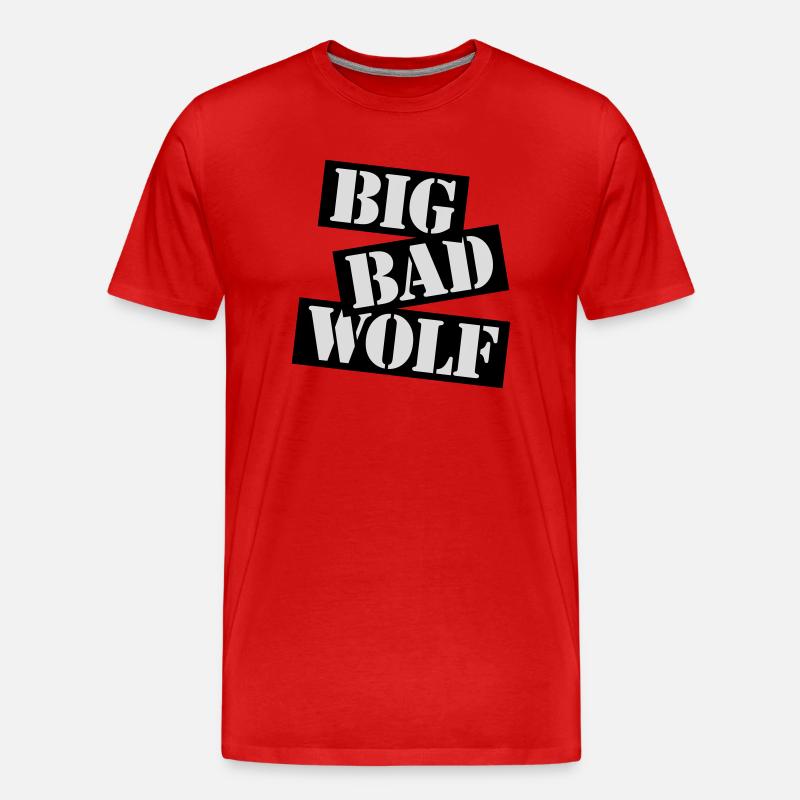 big bad wolf Zitat - Männer Premium Bio T-Shirt - Rot