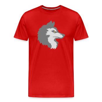 Alpha Wolf Cool Design - Männer Premium Bio T-Shirt - Rot - Vorne - Damien (186cm)