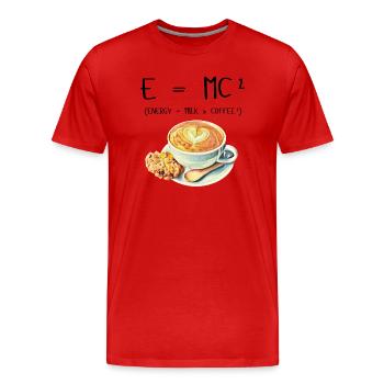 E MC² Coffee Milk Energy Gift funny - Men's Premium Organic T-Shirt - red - Front - Damien (186cm)