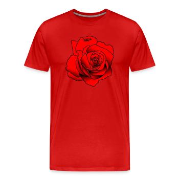 Rose rouge - T-shirt bio Premium Homme - rouge - Devant - Damien (186cm)