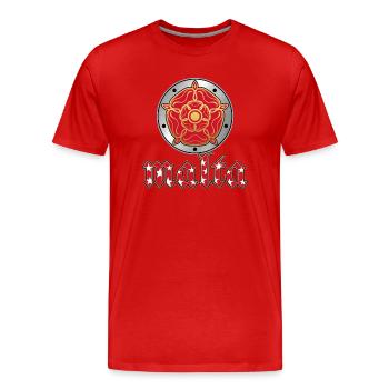 MALTA METALLSCHILD - Männer Premium Bio T-Shirt - Rot - Vorne - Damien (186cm)