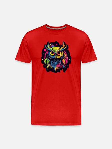 Eule - Männer Premium Bio T-Shirt - Rot