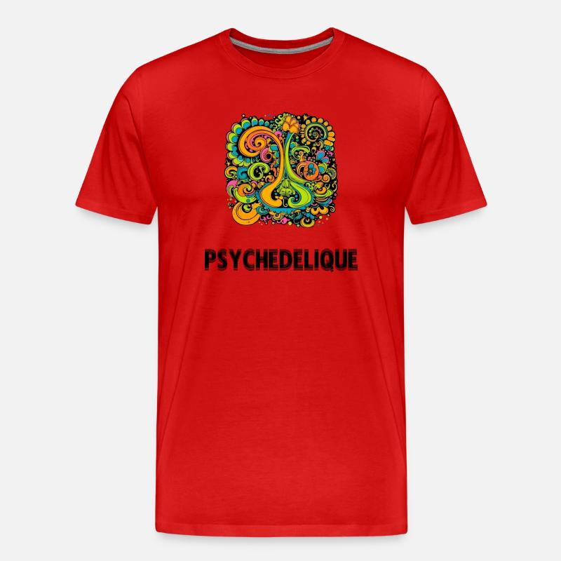 Psychedelisch - Männer Premium Bio T-Shirt - Rot