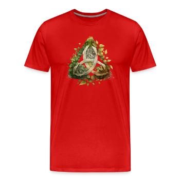 Keltischer Knoten Natur Celtic Knot Nature - Männer Premium Bio T-Shirt - Rot - Vorne - Damien (186cm)