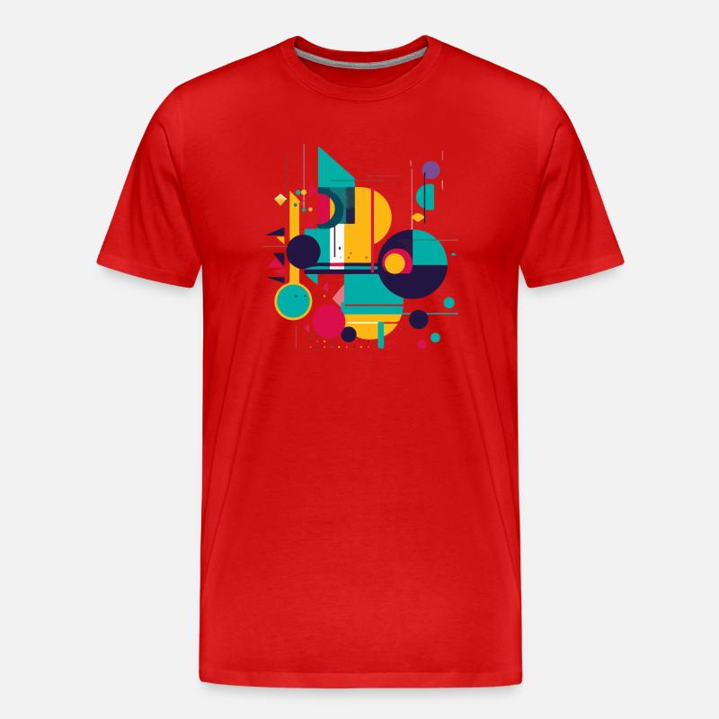Abstraktes Design - Männer Premium Bio T-Shirt - Rot