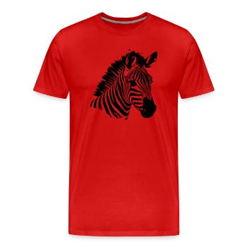 Zèbre - T-shirt bio Premium Homme - rouge - Devant - Damien (186cm)