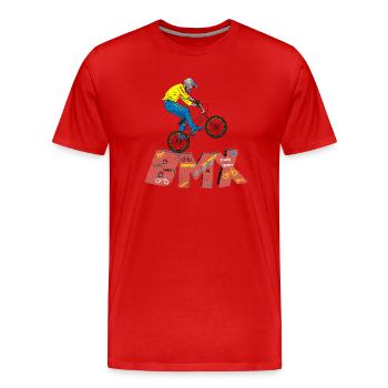 Le BMX - T-shirt bio Premium Homme - rouge - Devant - Damien (186cm)