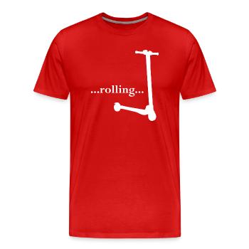 E-Scooter Roller Scooter - T-shirt bio Premium Homme - rouge - Devant - Damien (186cm)