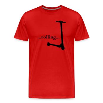 E-Scooter Roller Scooter - T-shirt bio Premium Homme - rouge - Devant - Damien (186cm)