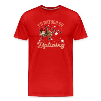 Zipline Hobby Seilrutsche Freizeit Wald Natur - Männer Premium Bio T-Shirt - Rot - Vorne - Damien (186cm)