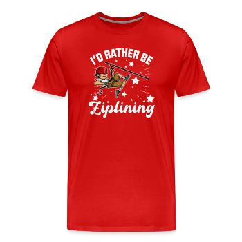 Zipline Hobby Seilrutsche Freizeit Wald Natur - Männer Premium Bio T-Shirt - Rot - Vorne - Damien (186cm)