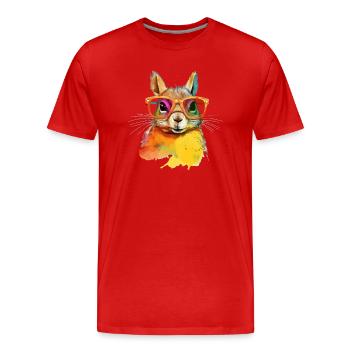 Kikki the squirrel - Men's Premium Organic T-Shirt - red - Front - Damien (186cm)