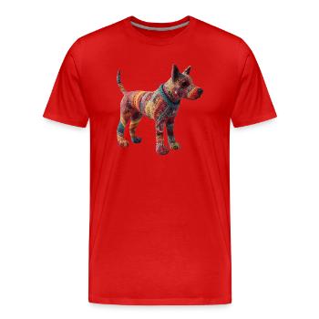 Connu comme un chien coloré est un dicton - T-shirt bio Premium Homme - rouge - Devant - Damien (186cm)