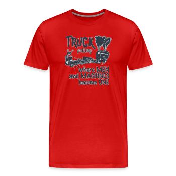 truck pulling duotone - Men's Premium Organic T-Shirt - red - Front - Damien (186cm)