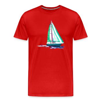 Voilier Voilier Voilier Voilier Marin - T-shirt bio Premium Homme - rouge - Devant - Damien (186cm)